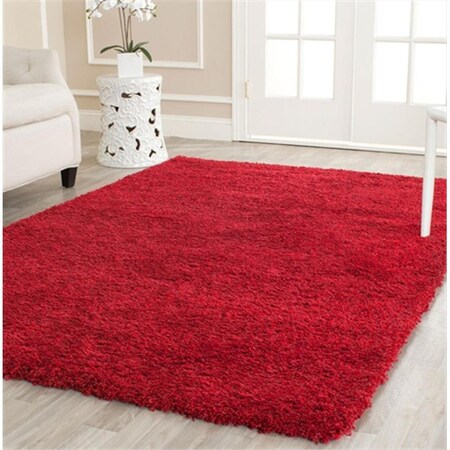 Safavieh 4 x 4 ft. Round Red California Shag Rug SG151-4040-4R